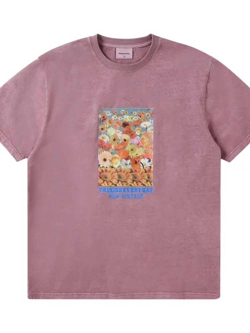 THISISNEVERTHAT Washed Mauve Floral Graphic Tee - MEDIUM